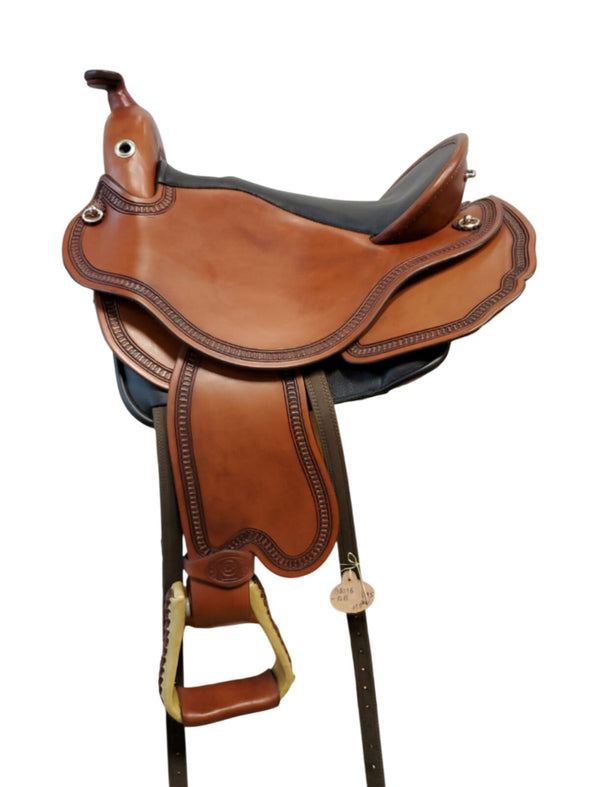 DP Saddlery 1215 Quantum Western 8078(WD) Quantum DP Saddlery S2 - Western Dressage Seat - 58cm Short Fenders 